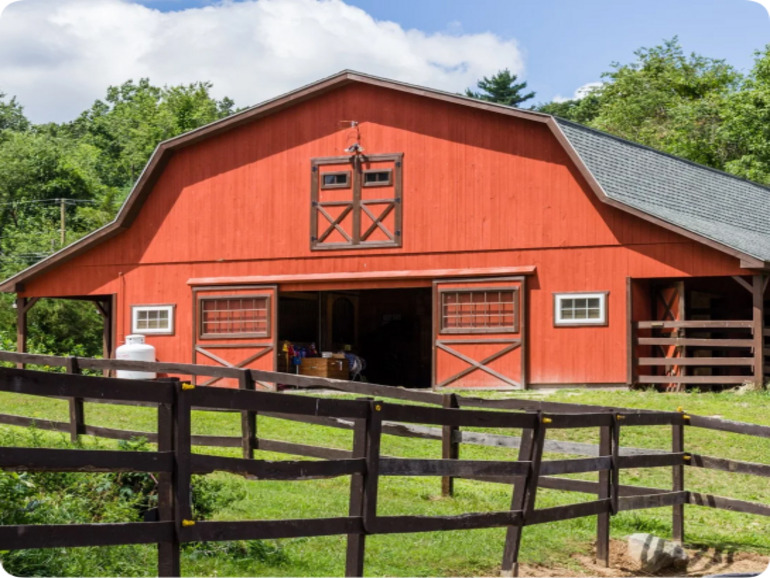 red farm building