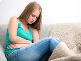 Girl with stomach pain