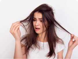 girl with brittle hair